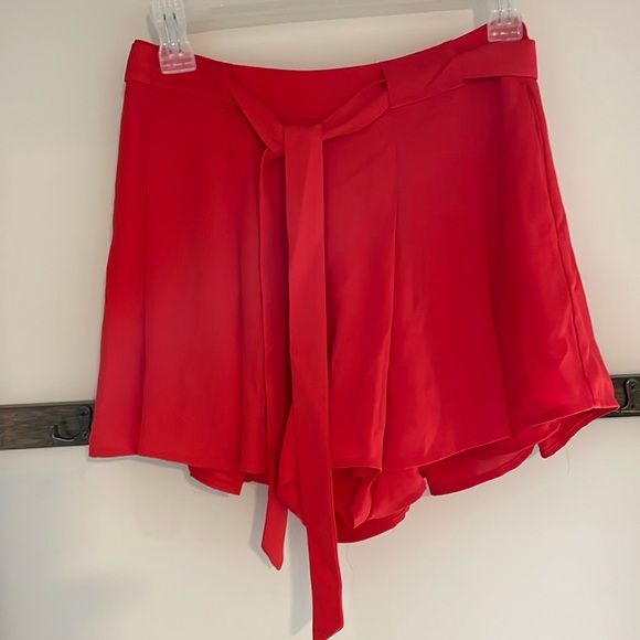 Sunday Best Westley Belted Red Pleated Lined Short with Pockets . - Picture 2 of 8